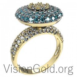 Μοντερνο Δαχτυλιδι Κ18 Με Διαμαντια 0607