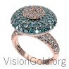 White Gold Fashion Ring K18 With Brilliant Diamond 0607