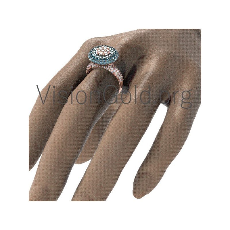 White Gold Fashion Ring K18 With Brilliant Diamond 0607