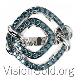 Χειροποιητο Γυναικειο Δαχτυλιδι 18 Καρατιων Με Διαμαντια 0608