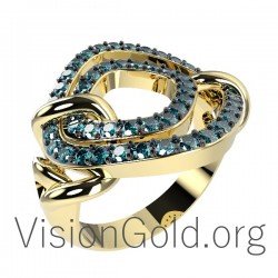 Anillo de diamantes de 18 quilates hecho a mano para mujer 0608