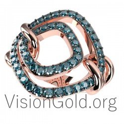 Женское кольцо ручной работы с бриллиантом 18 карат 0608