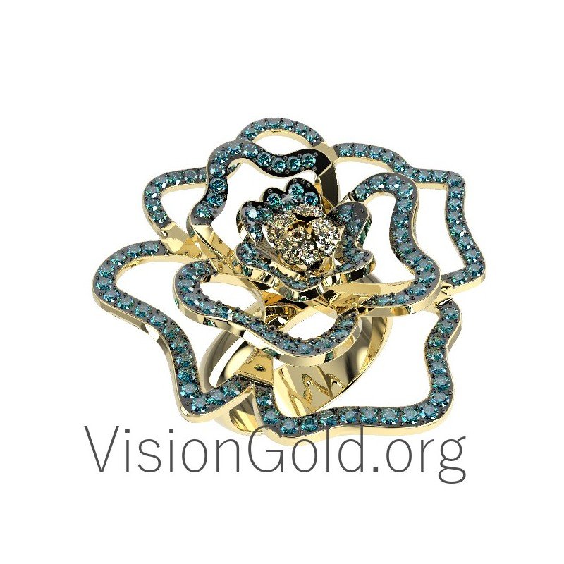 Blumenring mit Diamanten 0609
