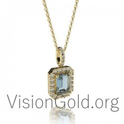 Aquamarine Pendant With Diamonds And Brilliants 0331