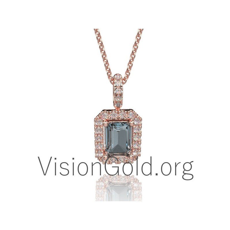 Aquamarine Pendant With Diamonds And Brilliants 0331