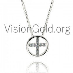 Χρυσο Σταυρουδακι Με Διαμαντια 0335