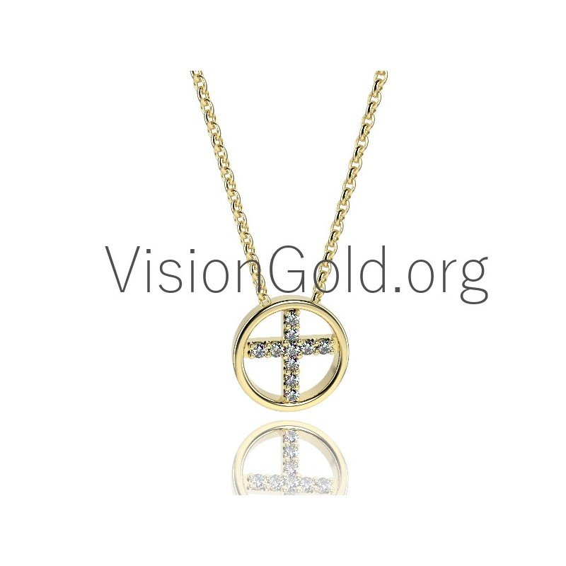 Tiny Cross With Diamonds 0335