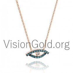 Χρυσο Charm Ματακι Για Το Λαιμο 0337