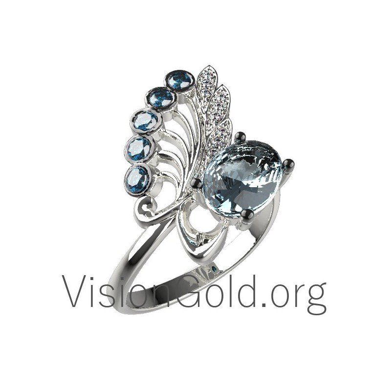 Amazing Aquamarine Gemstones Ring 0617