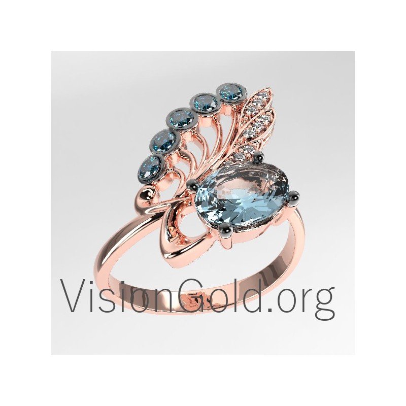 Amazing Aquamarine Gemstones Ring 0617