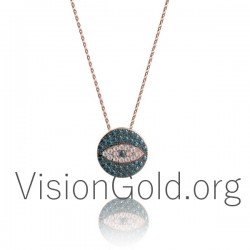 Round Evil Eye Necklace for Women