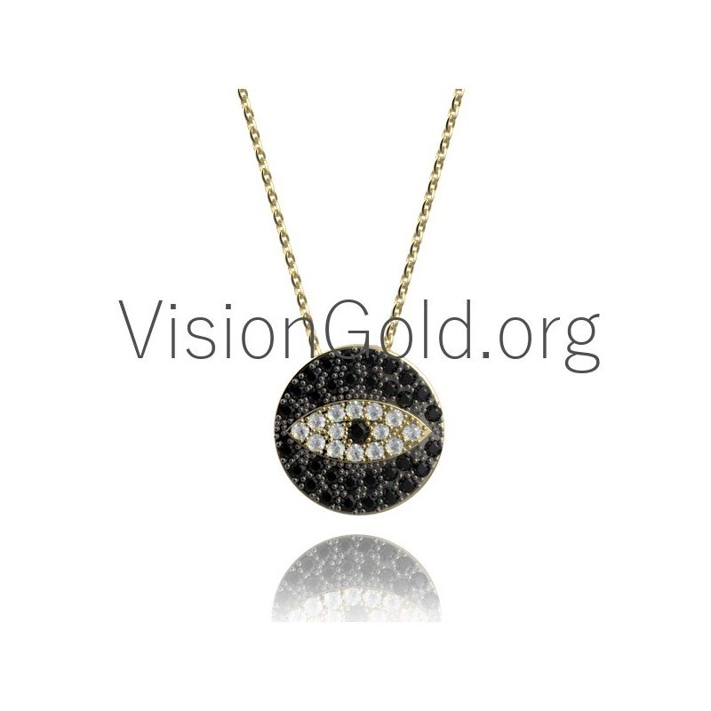 Round Evil Eye Necklace for Women