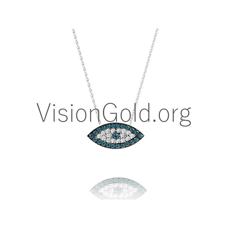 Unique Eye Necklace With Stones 0343