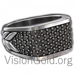 Unique Stylish Men's Gemstone Rings 0092