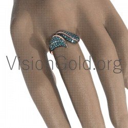 Damenring mit Zirkonsteinen,Silber Scrooge Ring,Veracle rose