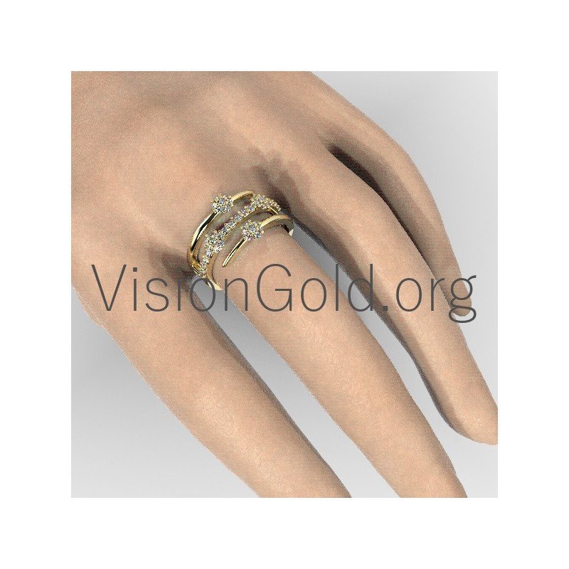 Εντυπωσιακο Γυναικειο Δαχτυλιδι Με Πετρες 0624