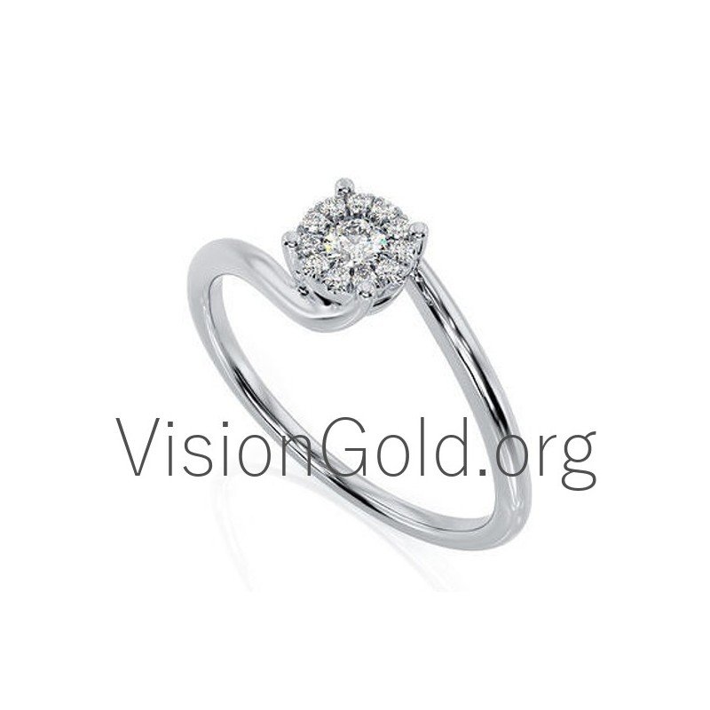 Impresionante anillo de mujer con diamantes 0622