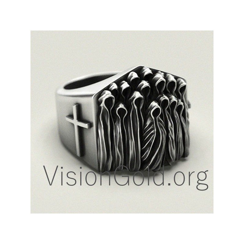 925 Sterling Silver Gothic Ring 0093