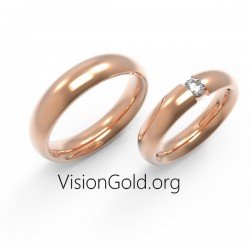 Обручальные кольца из белого золота Пара 0003
