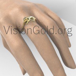 Gold Panther Ring 0626