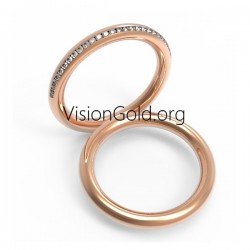 Классические золотые обручальные кольца 0004