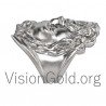 Мужское кольцо из стерлингового серебра ручной работы Зевс