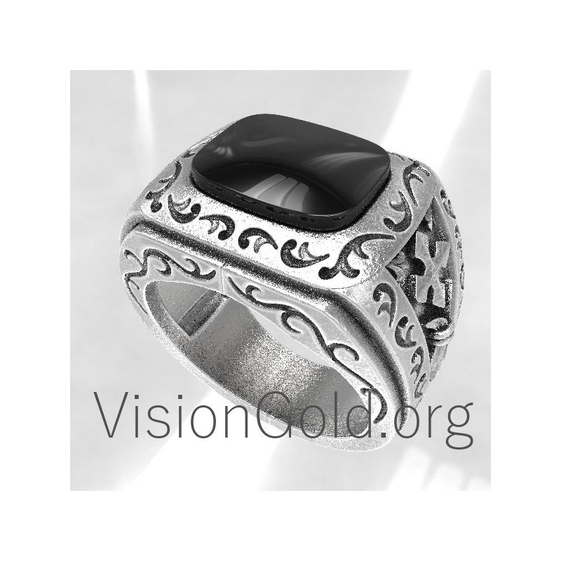 Племенное мужское кольцо ручной работы из серебра 925 пробы с