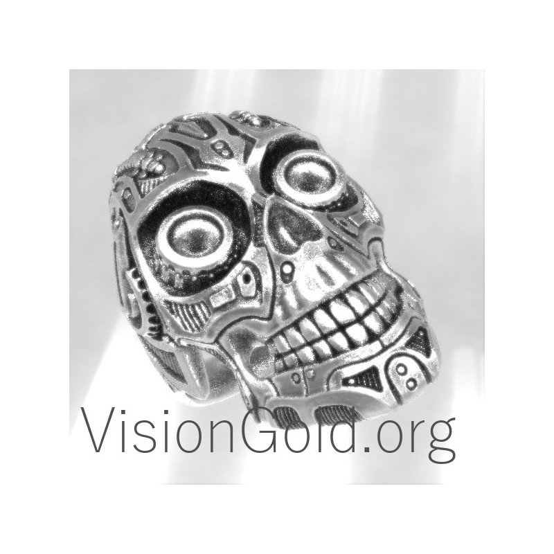 Anillo plata hombre calavera 0039