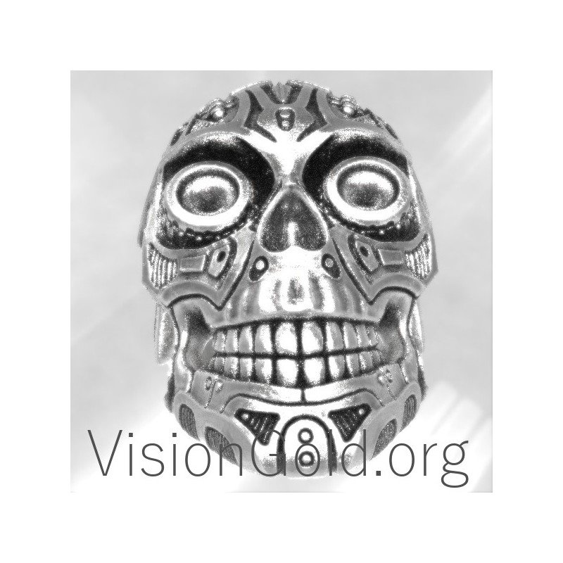 Anillo plata hombre calavera 0039