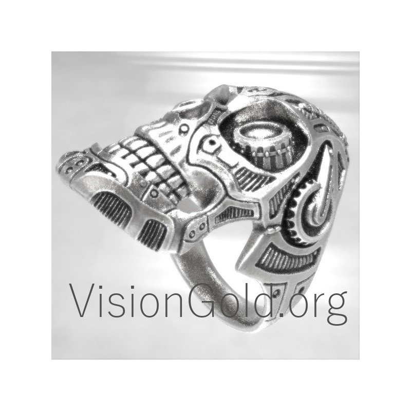 Anillo plata hombre calavera 0039