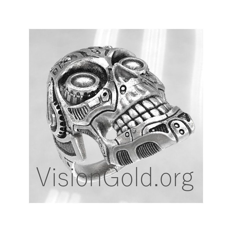 Anillo plata hombre calavera 0039