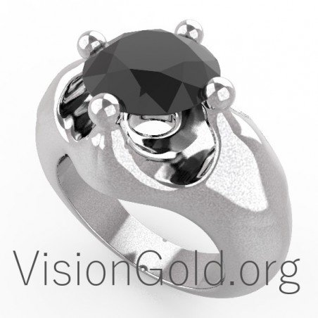 Мужское кольцо ручной работы, кольцо с черным ониксом и драгоценным камнем, мужское кольцо из стерлингового серебра 0048