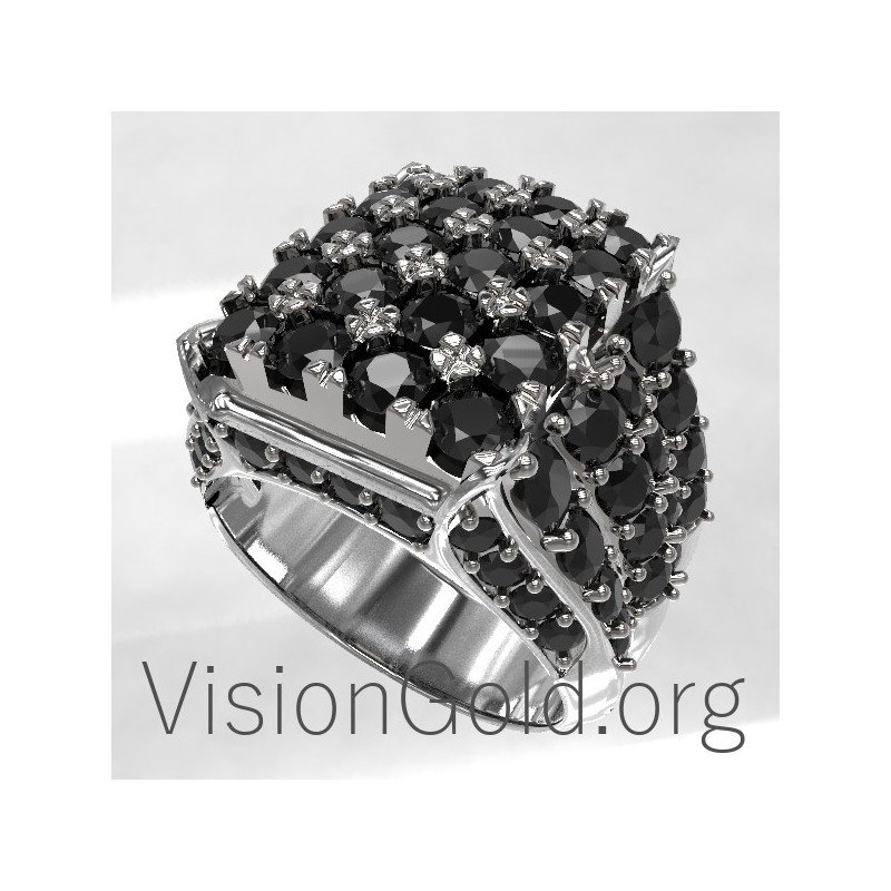 Ασημενιο Ανδρικο Δαχτυλιδι Με Πετρες 0083