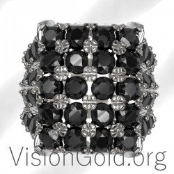 Ασημενιο Ανδρικο Δαχτυλιδι Με Πετρες 0083