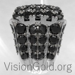 Ασημενιο Ανδρικο Δαχτυλιδι Με Πετρες 0083