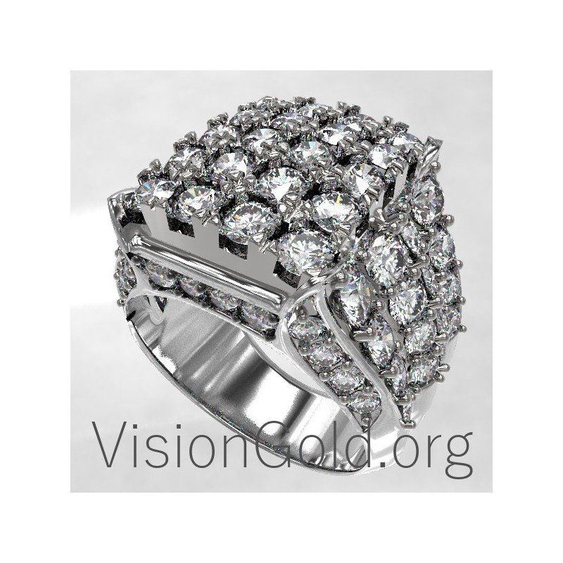 Silber Herrenring mit Steinen 0083