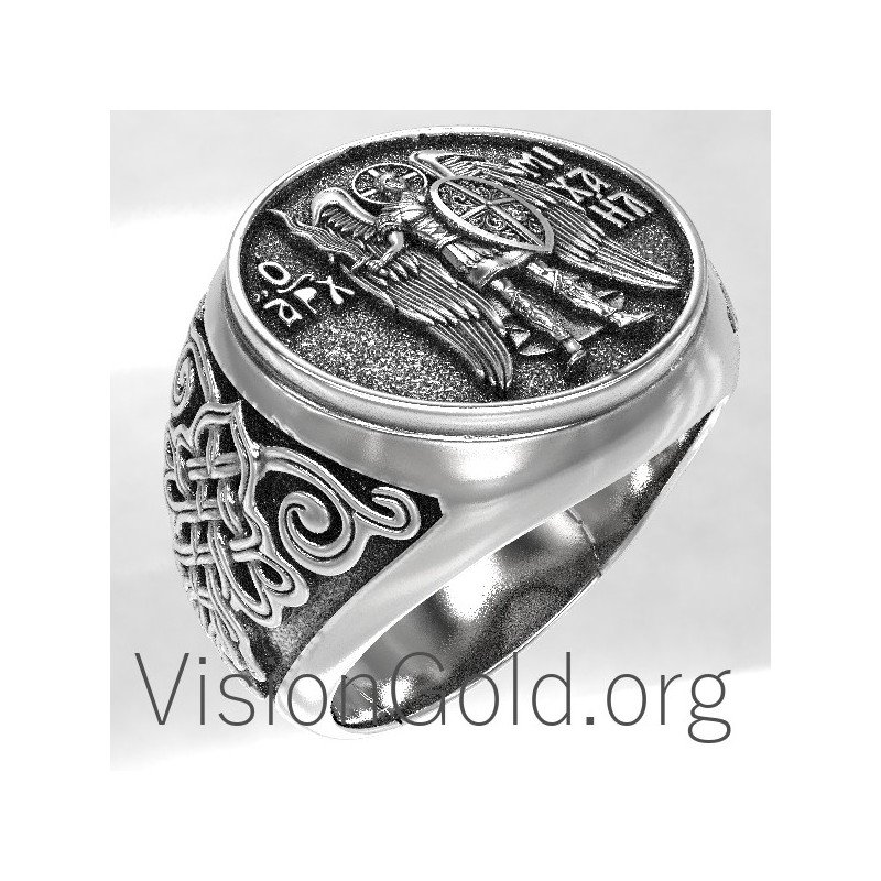 Saint Michael the Archangel Signet Ring 0108
