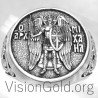 Мужское кольцо-печатка из серебра и архангела Михаила Архангела