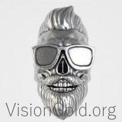 Ανδρικο Δαχτυλιδι Ασημενιο Χειροποιητο 0121