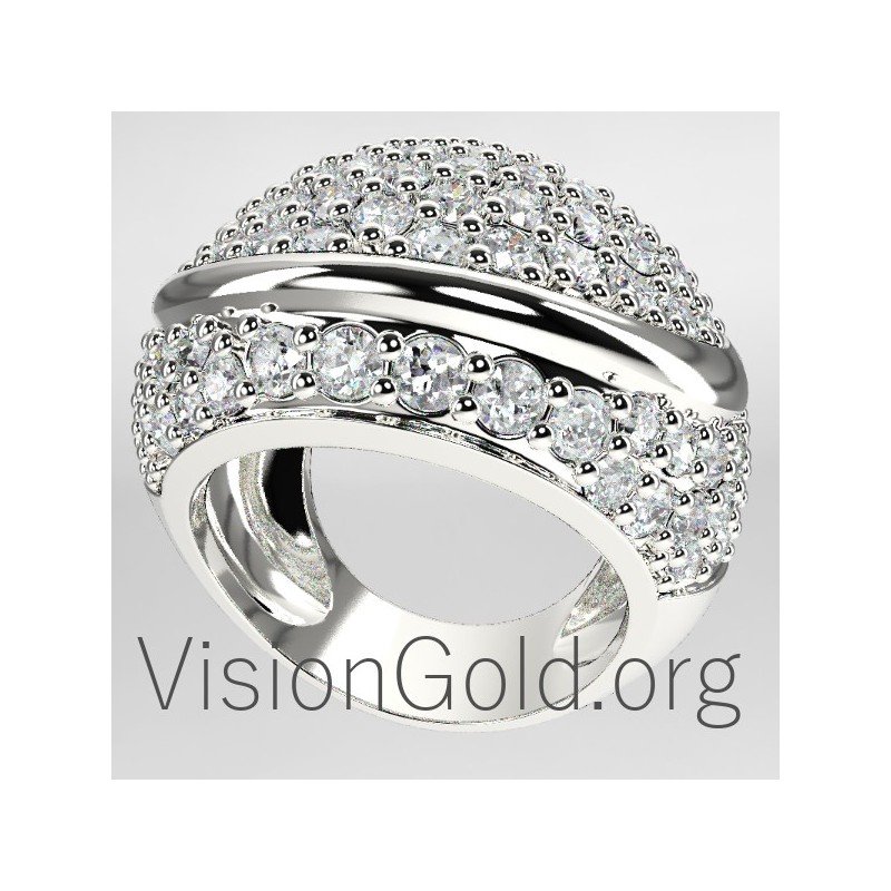 Amazing Bold Zircon Sterling Silver Ring Thanksgiving Christmas