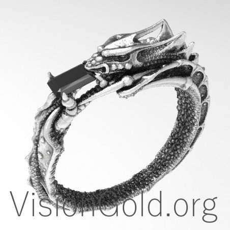 Серебряное кольцо с драконом, Ювелирные изделия с драконом, Кольцо в уличной одежде, Кольцо с крутым дизайном 0127