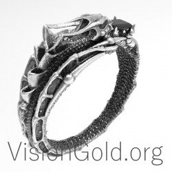 Δαχτυλιδι Ανδρικο Ασημενιο Δρακος 0127