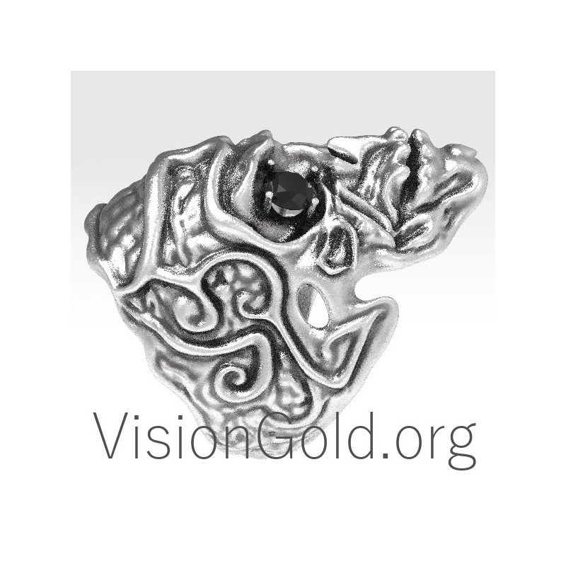 Anillo Calavera Plata Hombre 0130