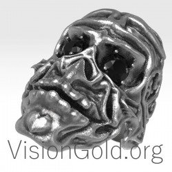 Unique Cool Biker Skull Mens Ring 0130