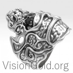 Anillo Calavera Plata Hombre 0130