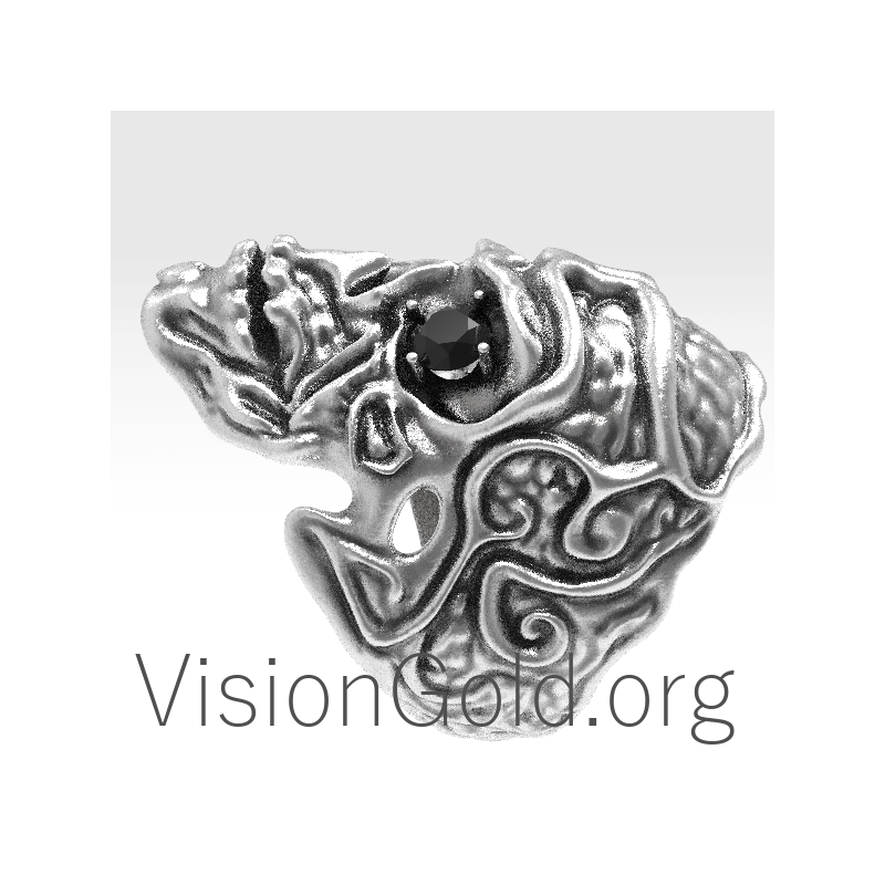 Anillo Calavera Plata Hombre 0130