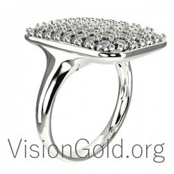 Anillo Único Mujer Oro Con Piedras 0634