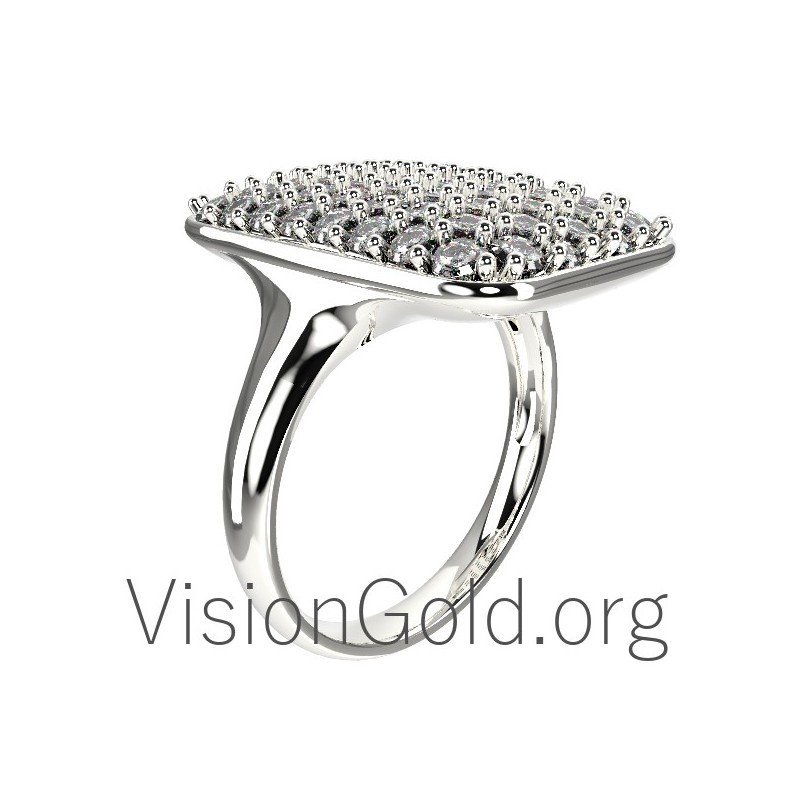 Anillo Único Mujer Oro Con Piedras 0634