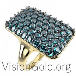 Anillo Único Mujer Oro Con Piedras 0634