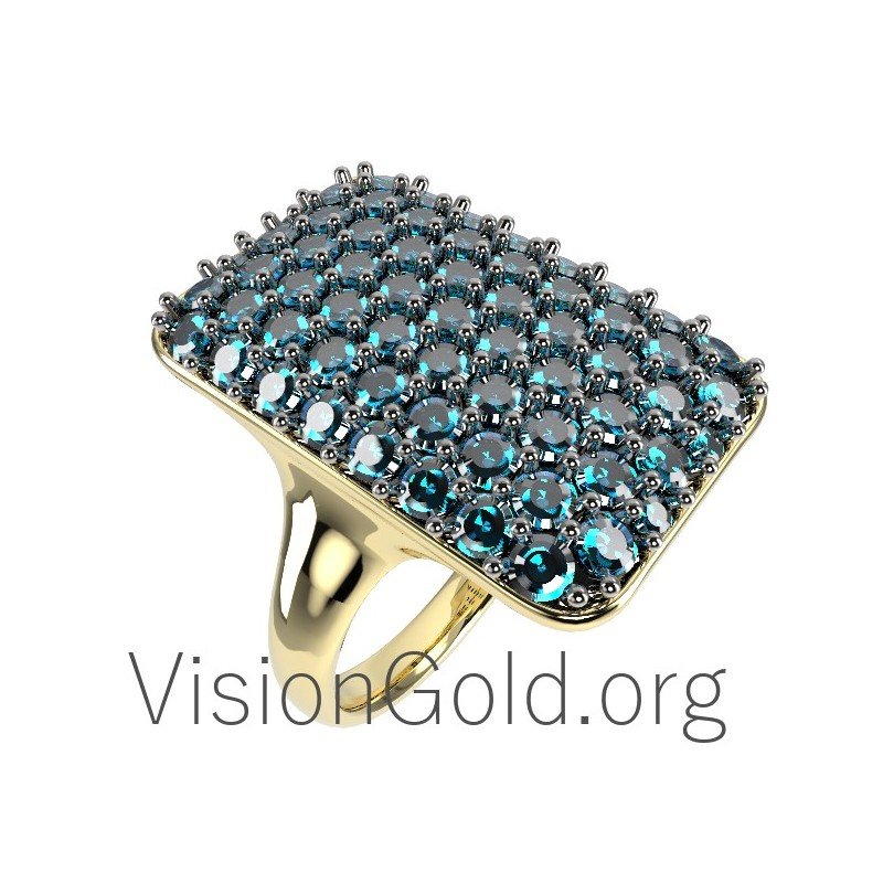 Anillo Único Mujer Oro Con Piedras 0634